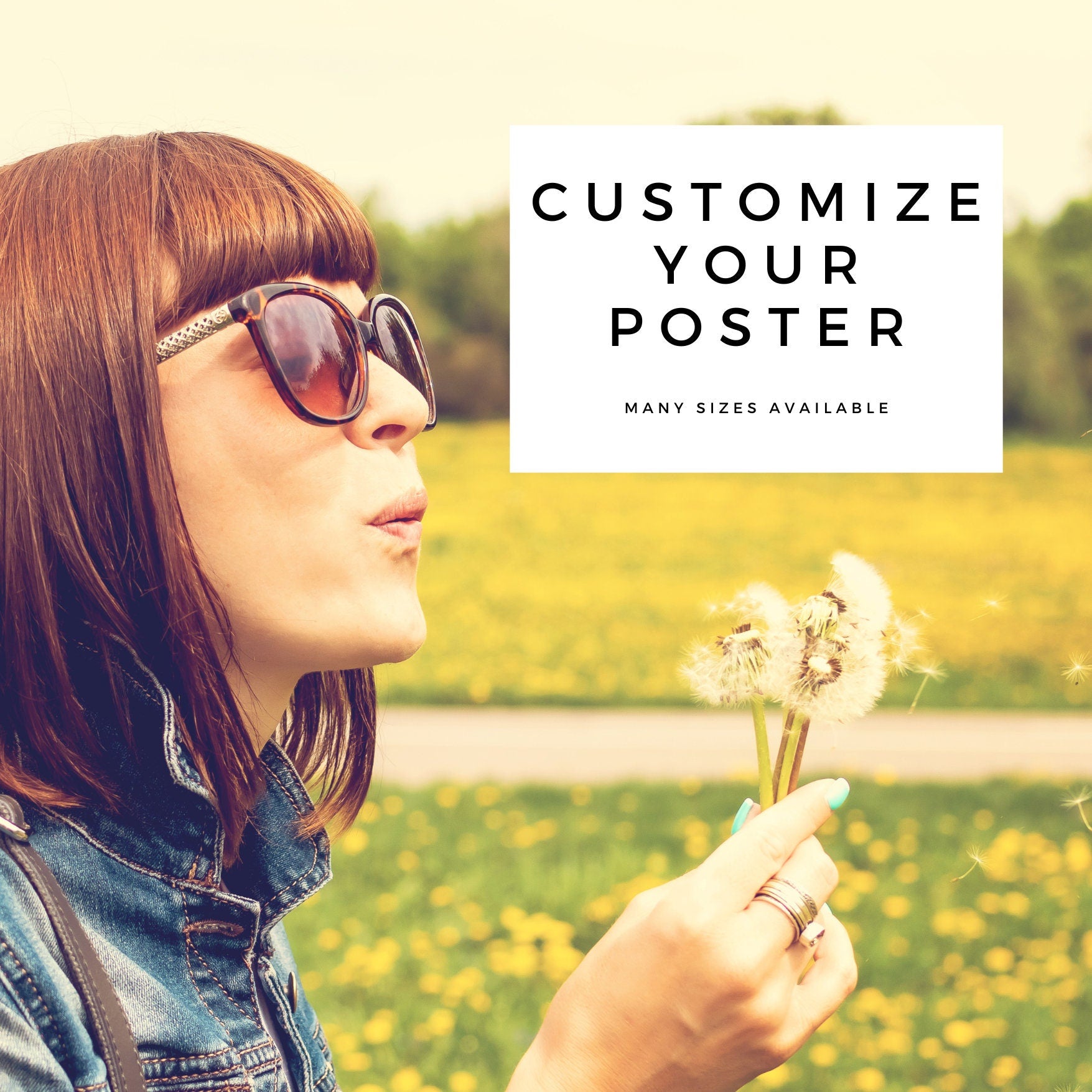 Custom Peel and Stick  Repositionable Poster Prints,  Artwork, Photo Printing, Various Sizes, Upload Your Design, Home & Office Decor